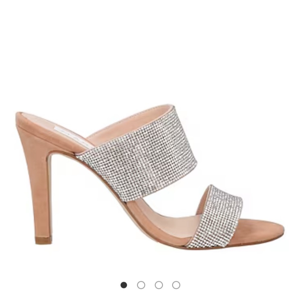 Marian Sandals Peach Pink Suede and Silver Crystals High Heel Sz IT 39